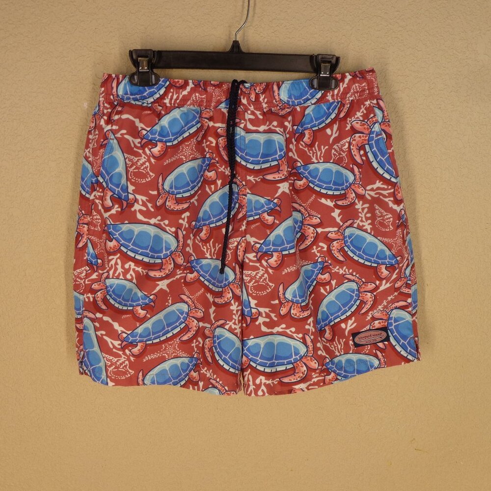 Vineyard Vines Swim Trunks Mens Sea Turtle Ocean Lined Size Medium Drawstring